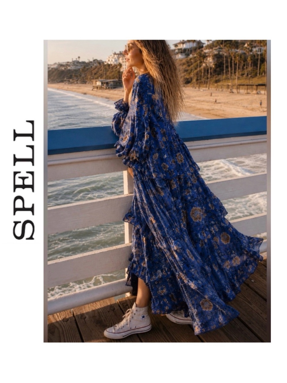 Breathtaking Spell & Gypsy Collective Blue Aurora Boho Maxi Dress XS